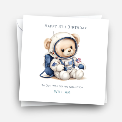 Teddy Astronaut Birthday Card - C590