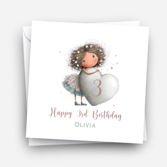 Cute heart Birthday Card - C846