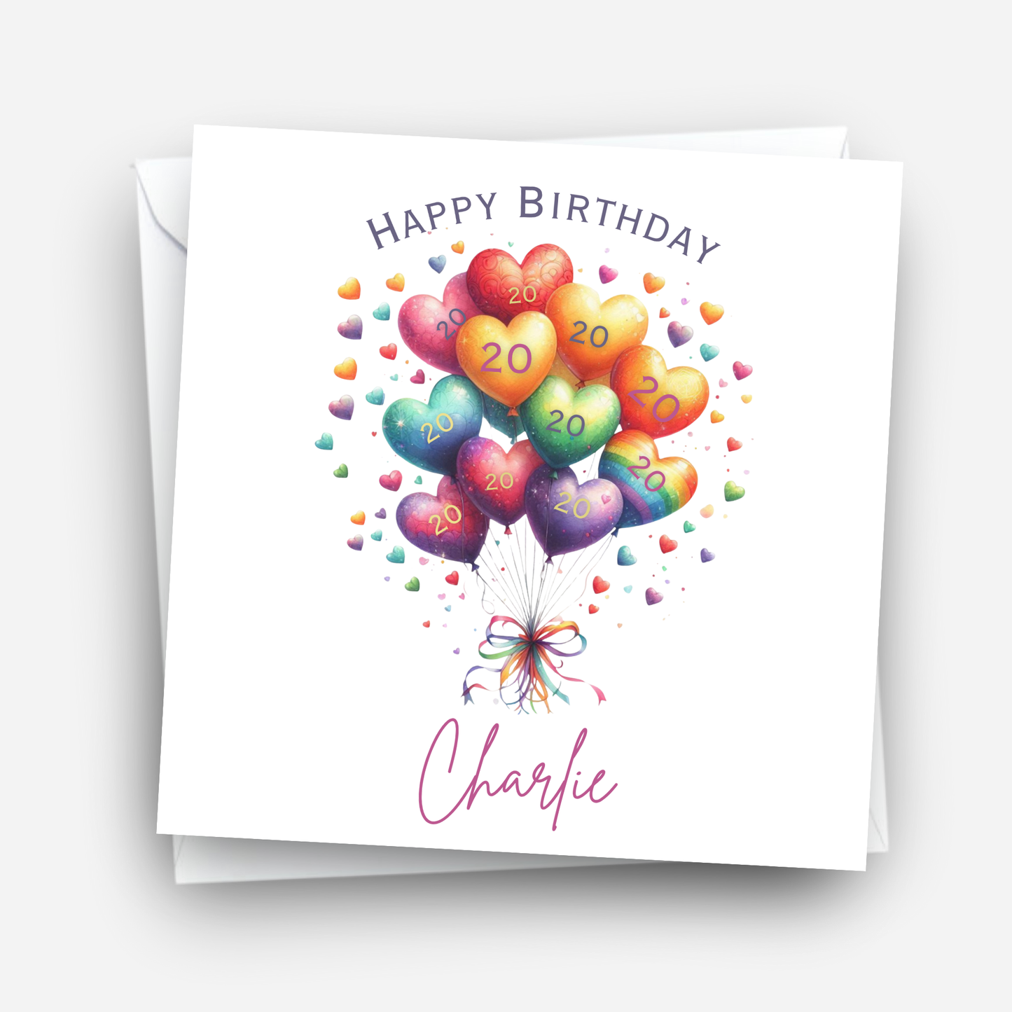 Rainbow Birthday Balloons Card - C679