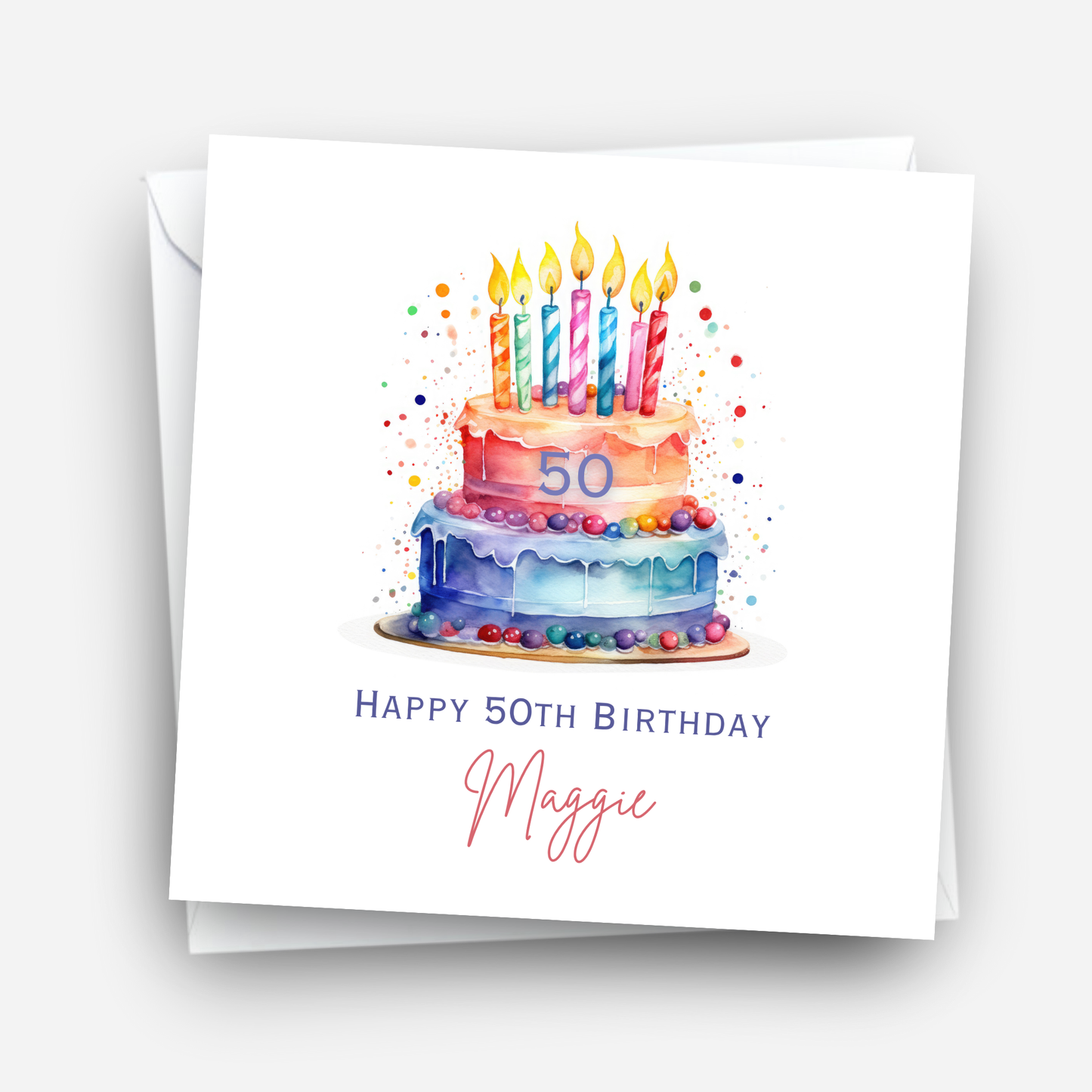 Colourful Birthday Cake Card - C647