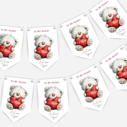 Valentine's Day Cute Teddy Bunting - S187V