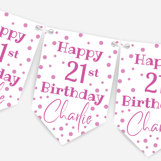 Bright Polka Dot Birthday Bunting - B126