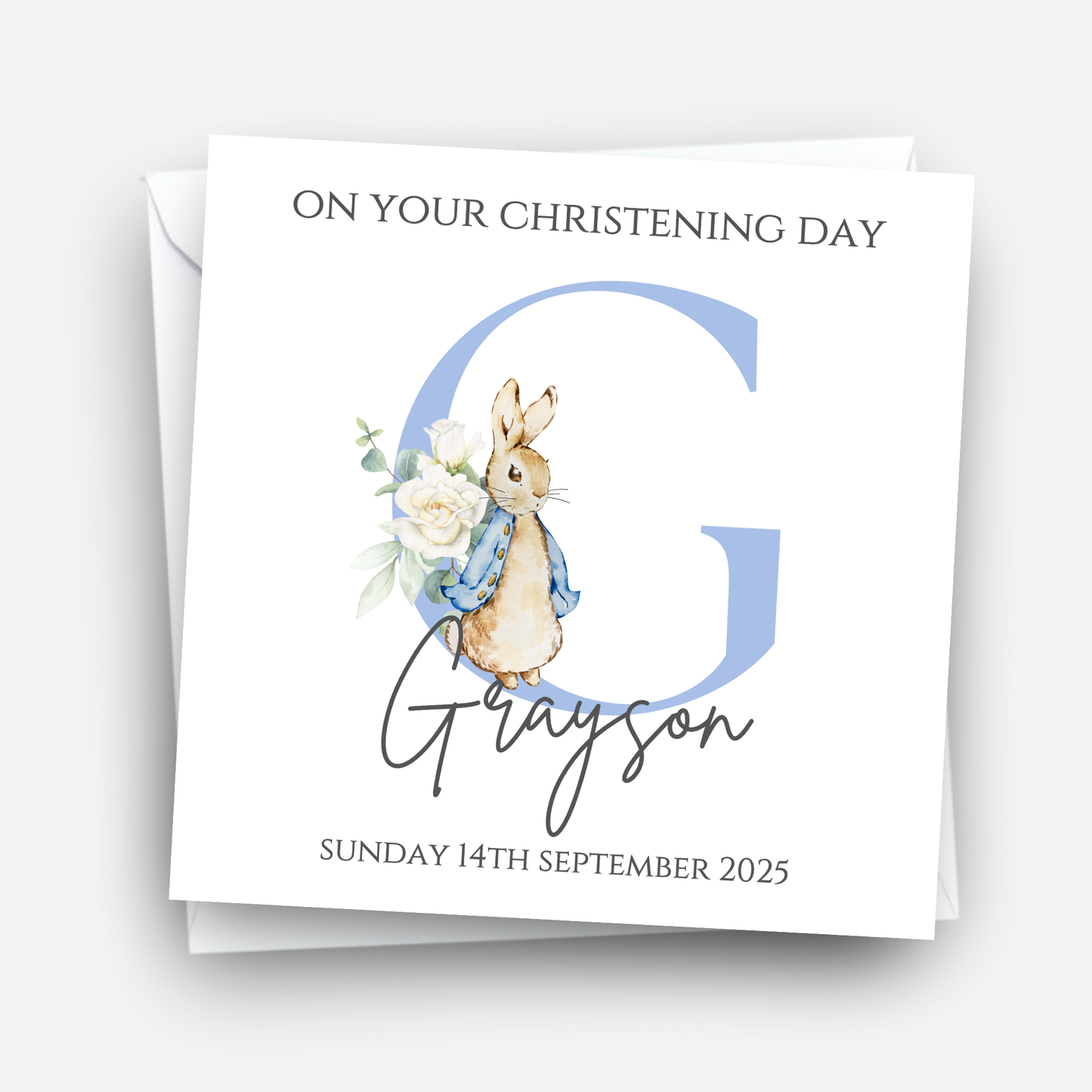 Initial Christening or Baptism Card - C136