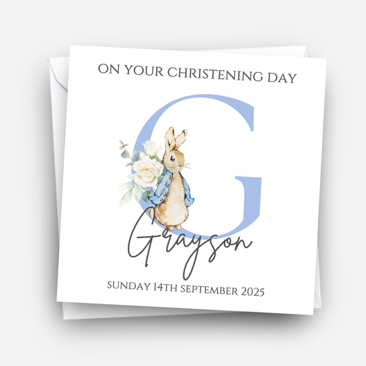 Initial Christening or Baptism Card - C136
