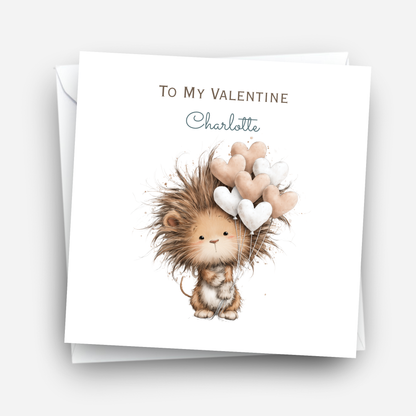 Valentine’s Day Card - Cute Lion Design - C775