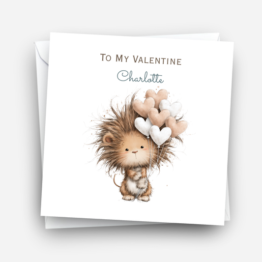 Valentine’s Day Card - Cute Lion Design - C775