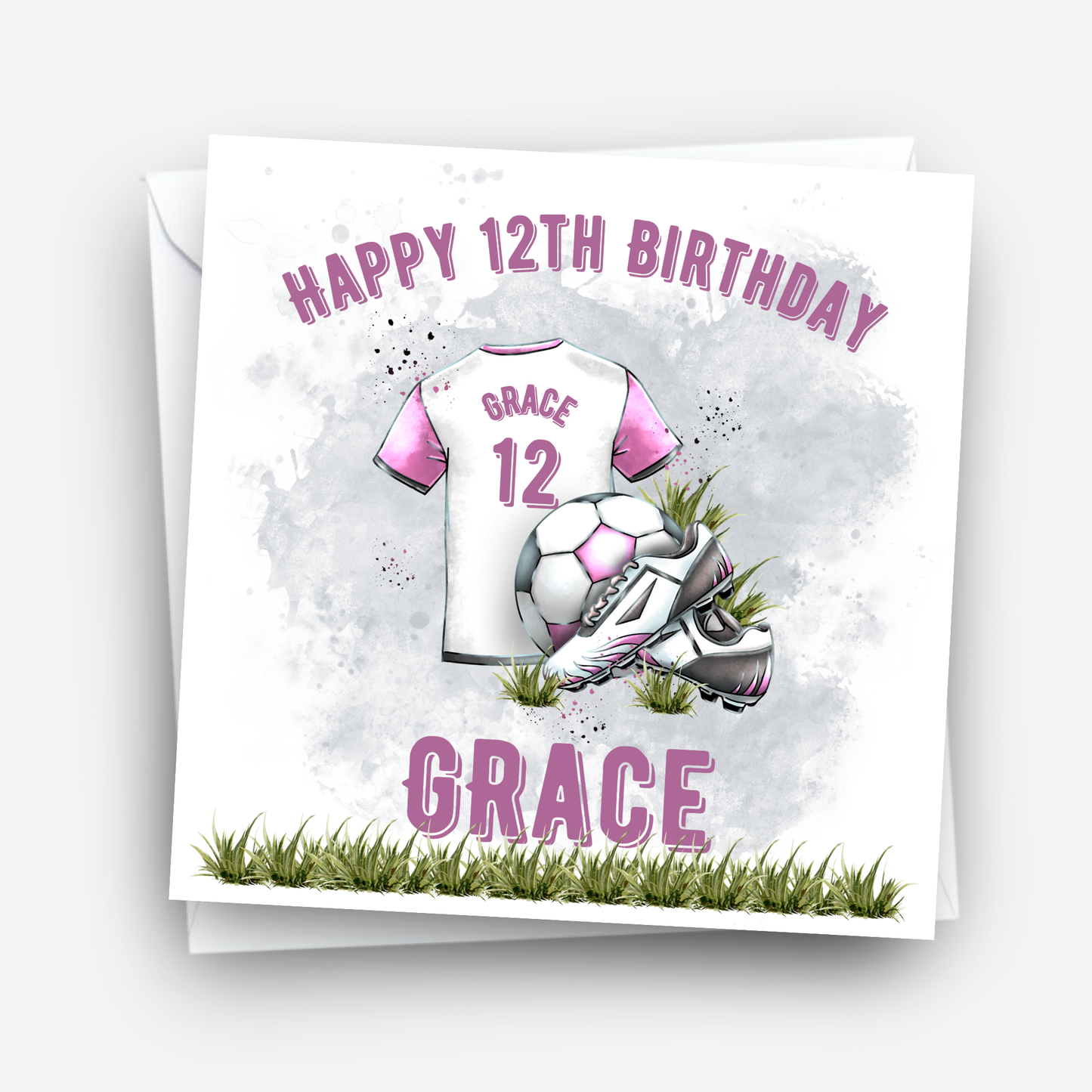 Pink Football Themed Birthday Card - C504