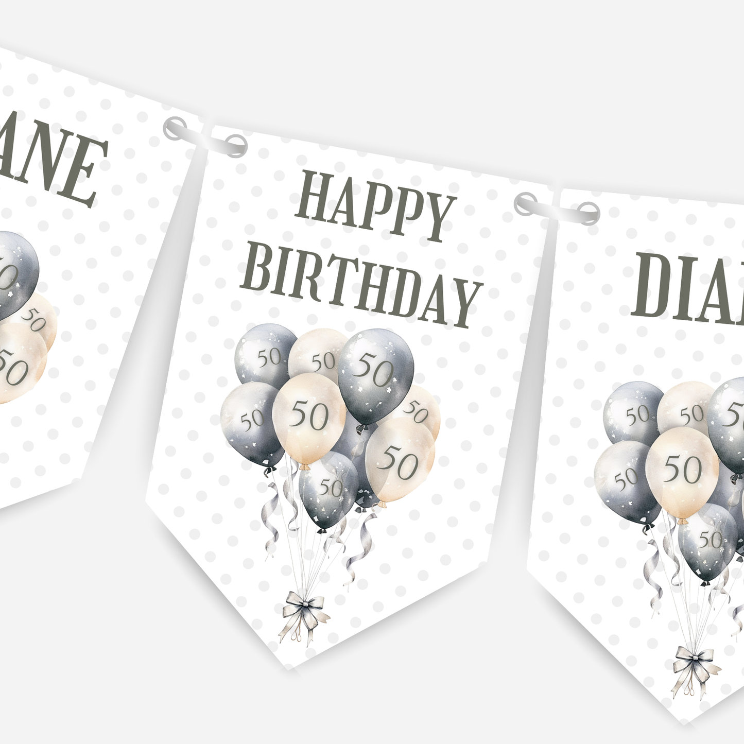 Party Balloon, Any Age Birthday Bunting - B189