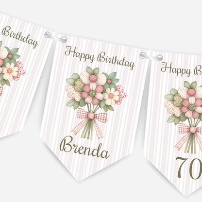 Elegant Floral Number Bunting  B209