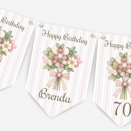 Elegant Floral Number Bunting  B209