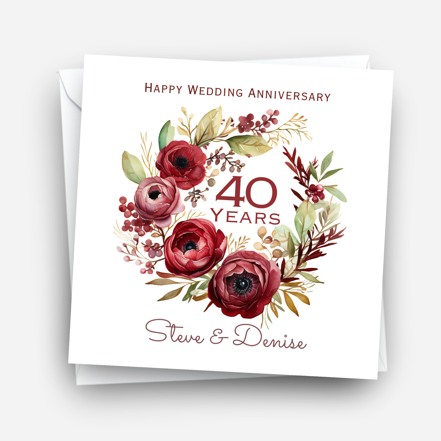 Ruby 40th Wedding Anniversary Card - C681
