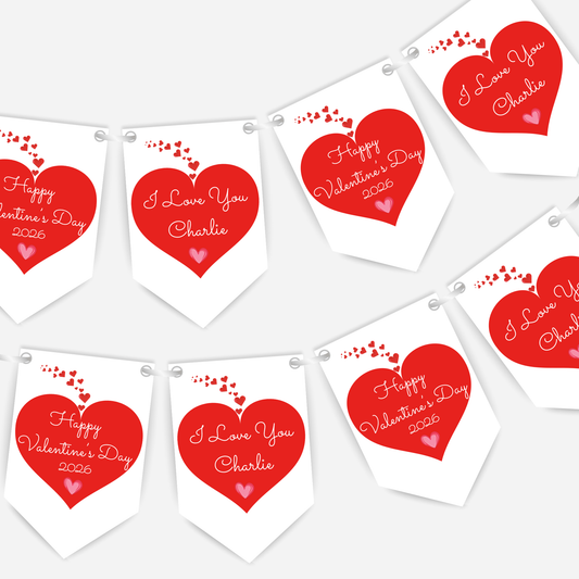 Valentine's Day Heart Bunting - S186V