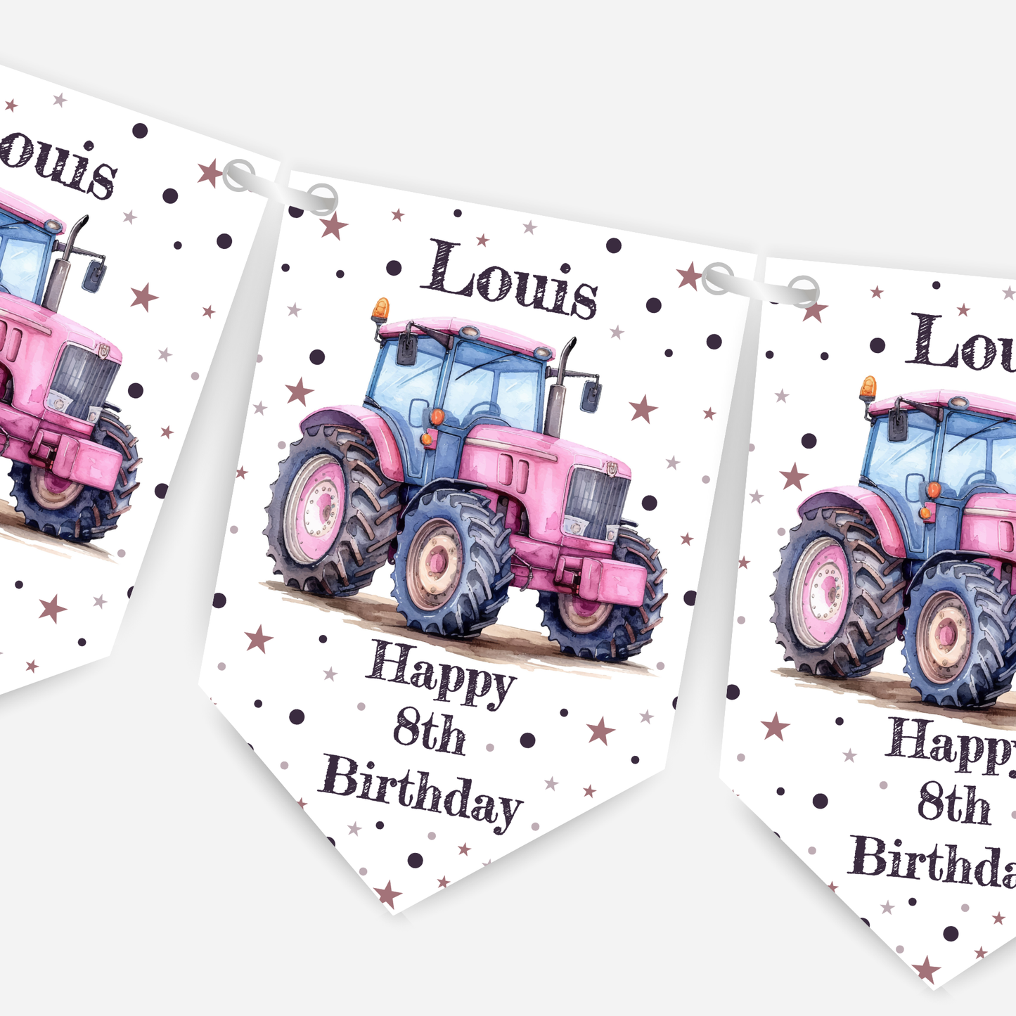 Red Tractor Theme Bunting - B127