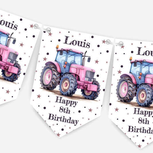 Red Tractor Theme Bunting - B127