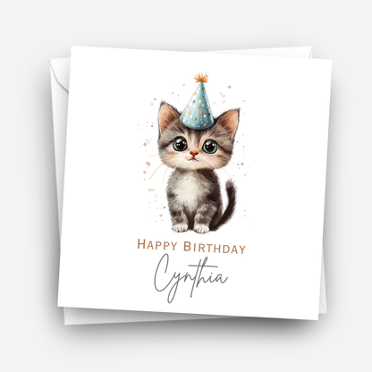 Cute Kitten Birthday Card - C551