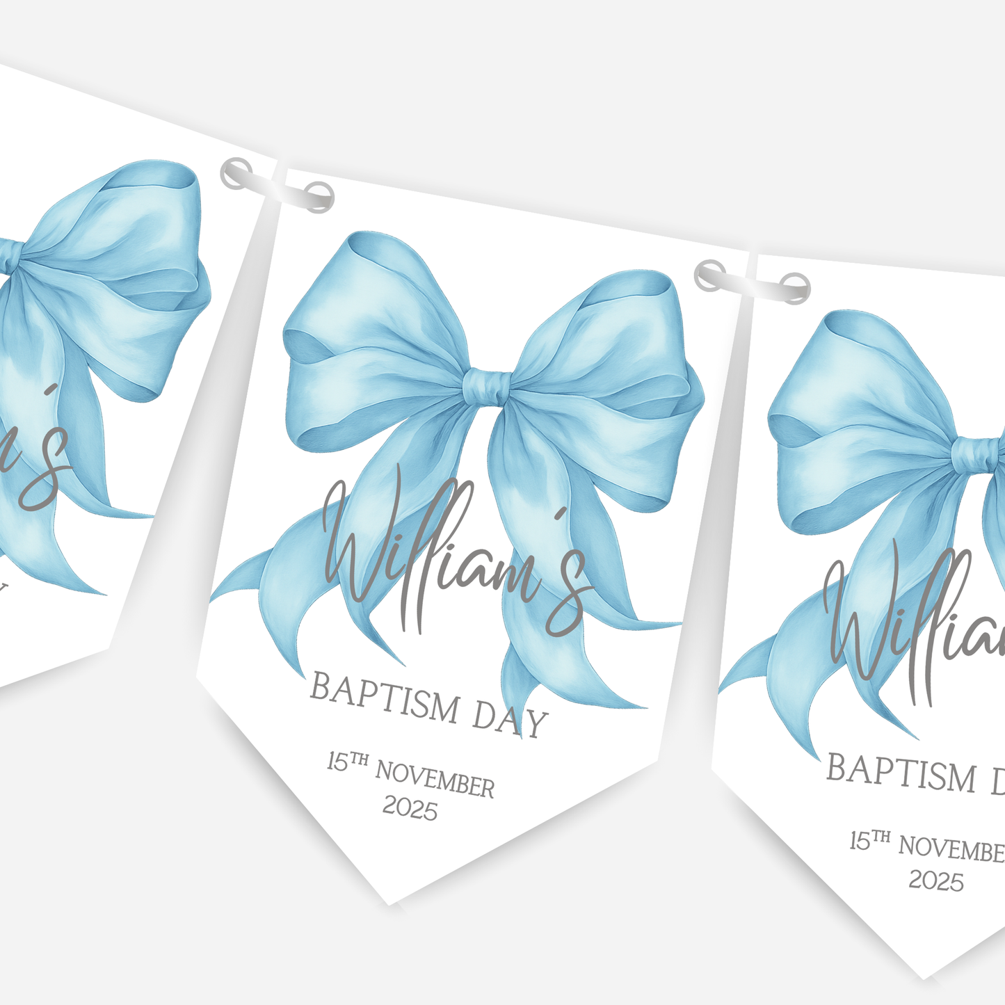 Christening or Baptism Bow Bunting - B159