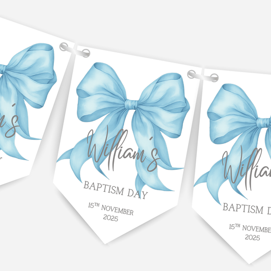 Christening or Baptism Bow Bunting - B159