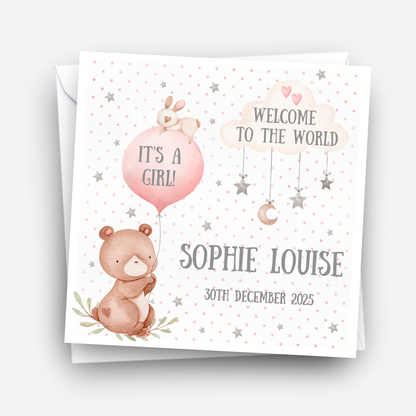 "Its A Girl" New Baby Card - C514