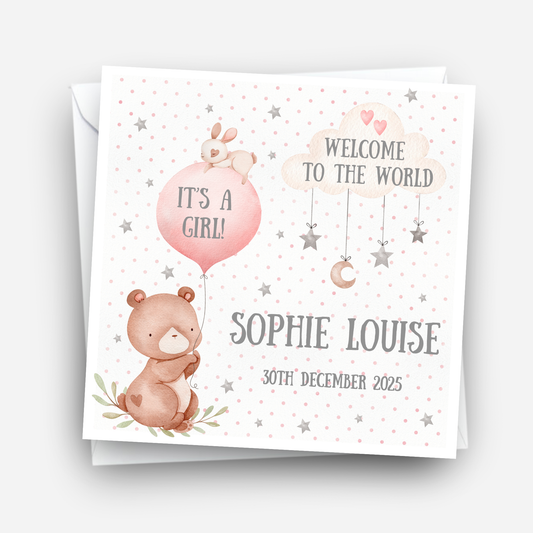 "Its A Girl" New Baby Card - C514
