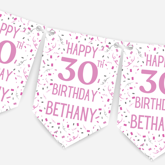 Party Style Any Age Birthday Bunting - B101
