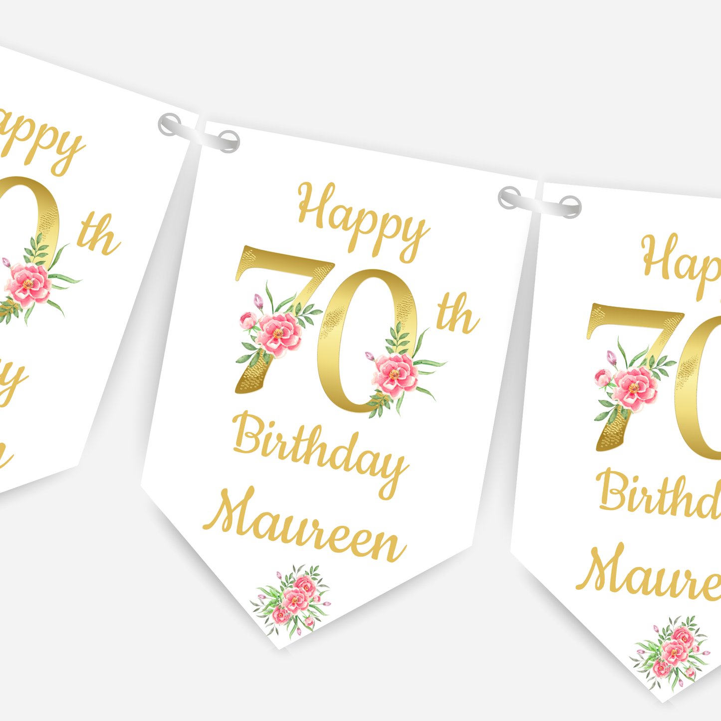 Elegant Floral Number Bunting - B177