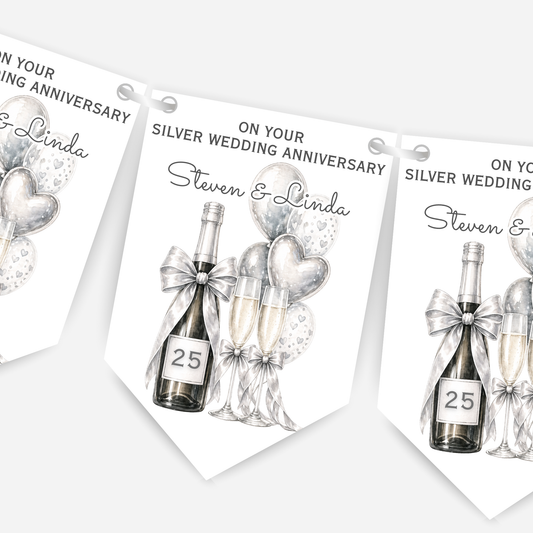 Silver Wedding Anniversary Bunting - B298