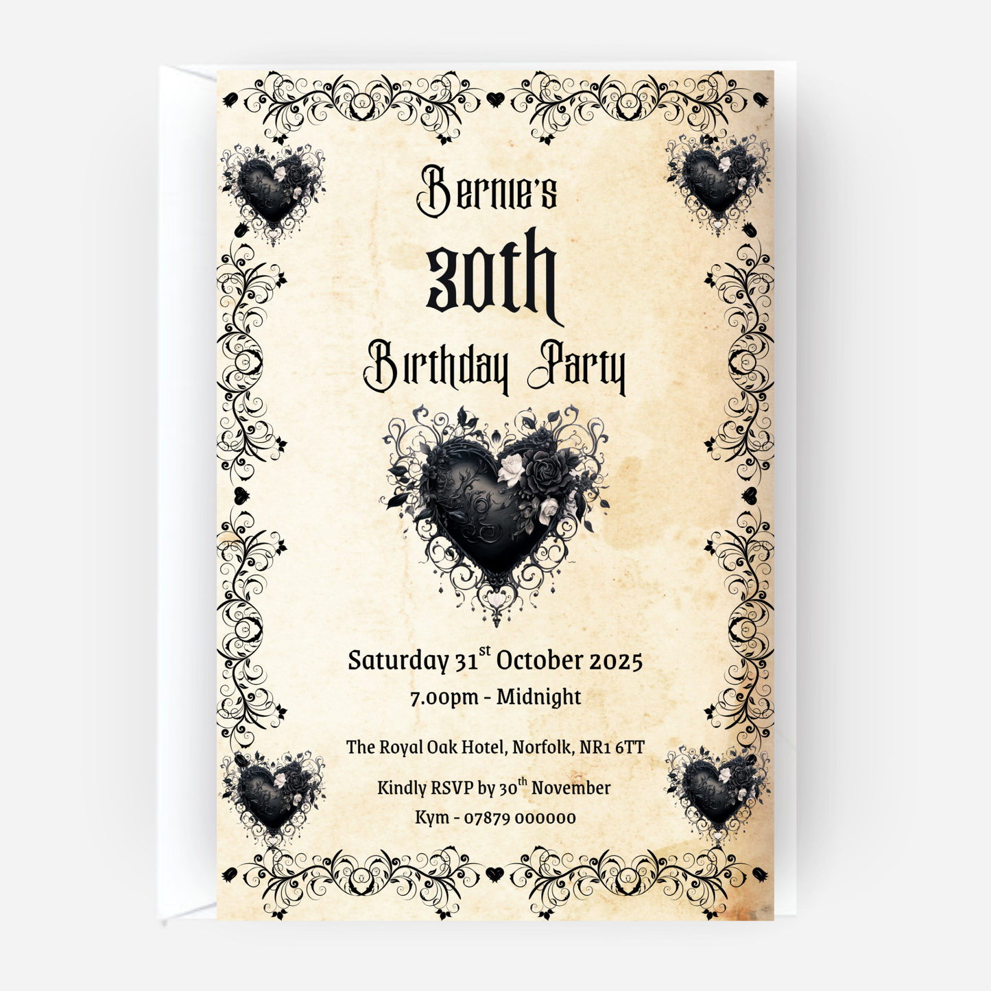 Gothic Style Invitation (Pack of 10 ) - P150