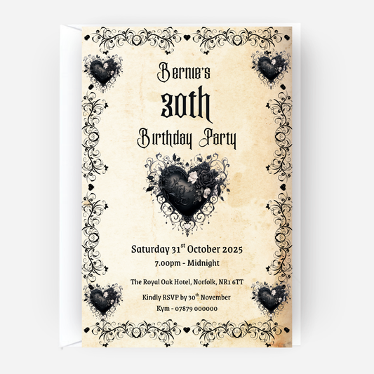 Gothic Style Invitation (Pack of 10 ) - P150
