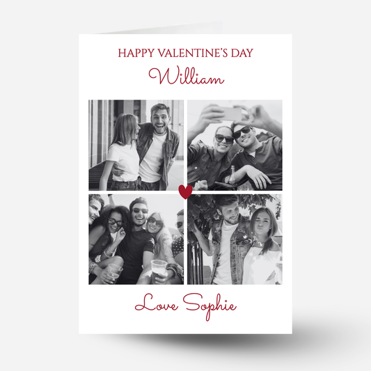 Valentine Photo Card Black & White photos - PC28