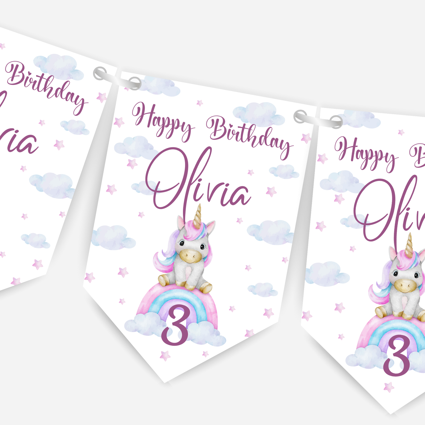 Cute Unicorn Bunting - B115