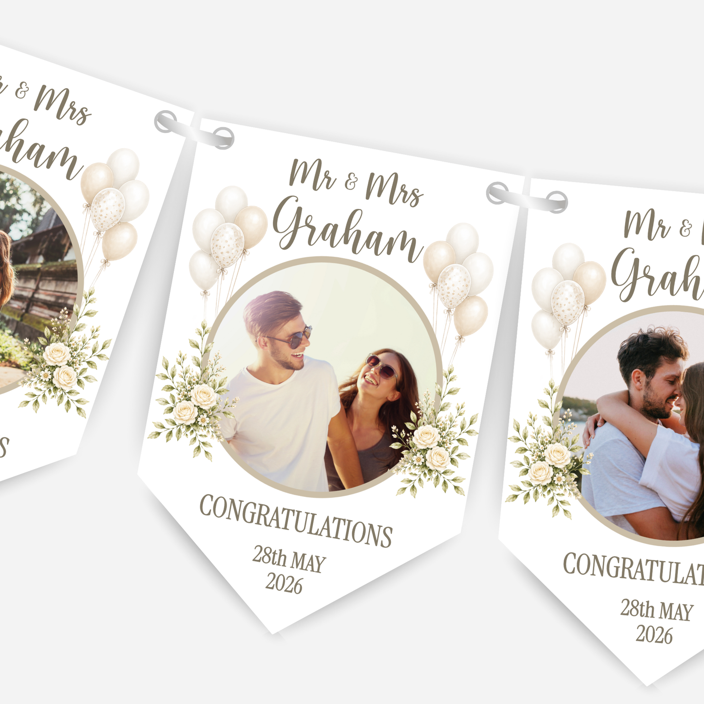 "Congratulations" Wedding or Engagement Photo Bunting - B309
