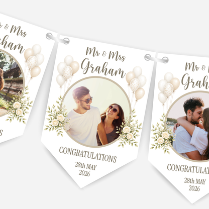 "Congratulations" Wedding or Engagement Photo Bunting - B309