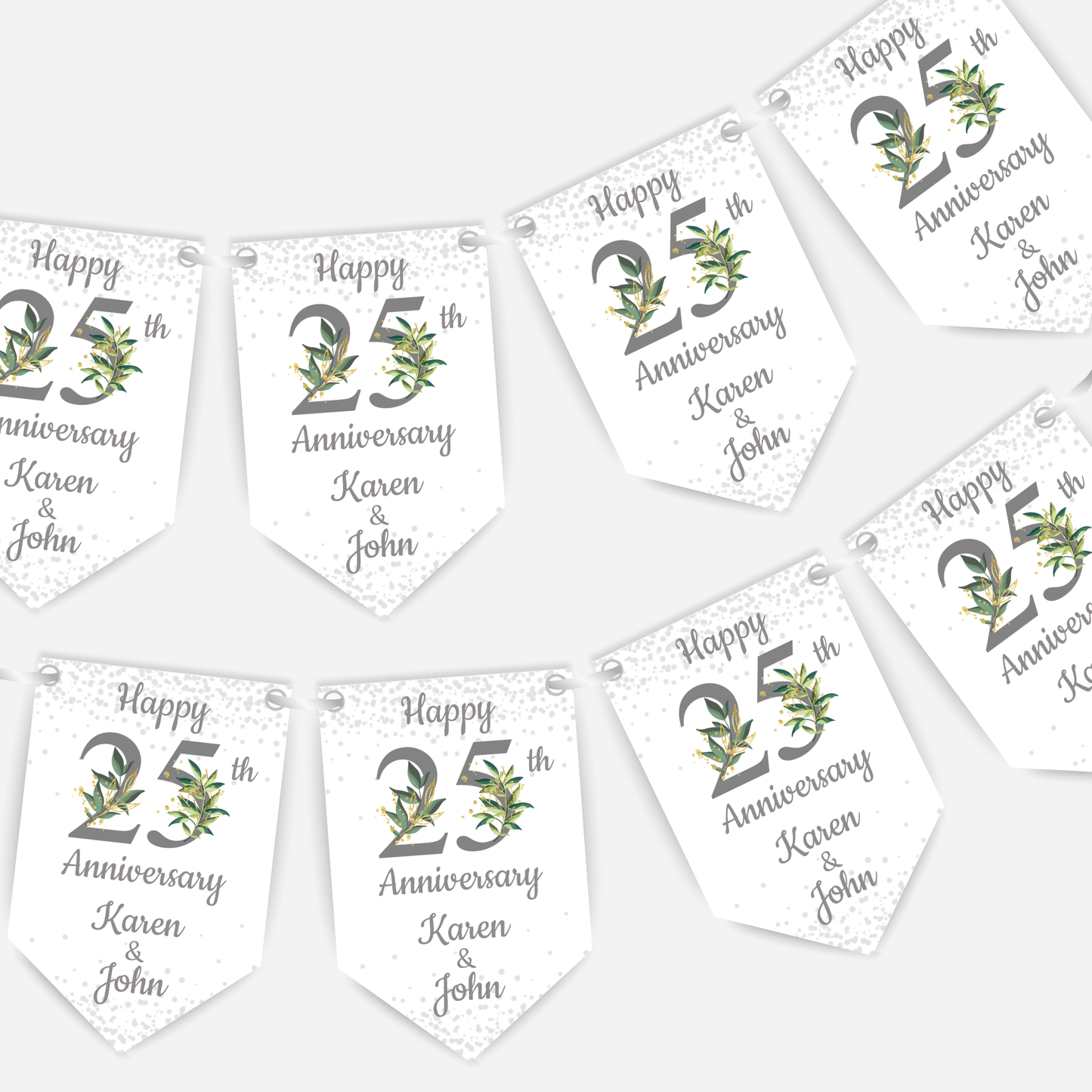 Silver Wedding Anniversary Smaller Bunting - S103