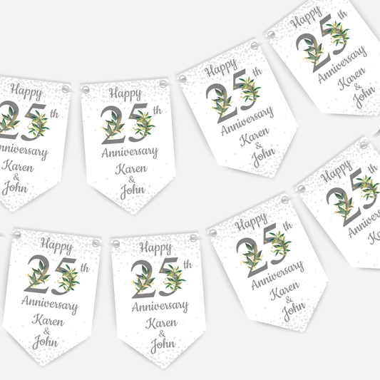 Silver Wedding Anniversary Smaller Bunting - S103