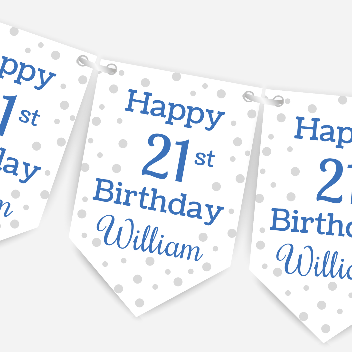Blue Polka Dot Birthday Bunting - B125