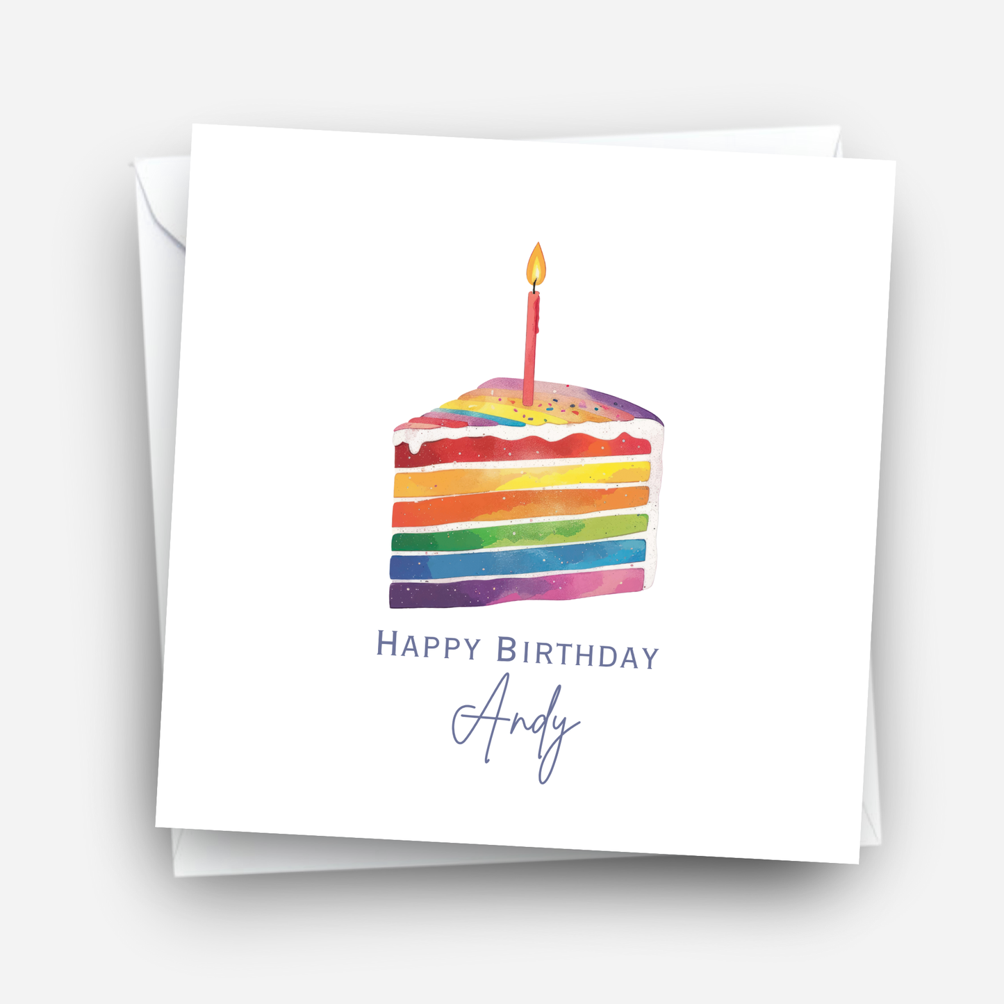 Colourful rainbow Cake Card - C537