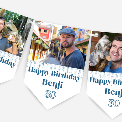 Birthday Photo Bunting in Blue - B279