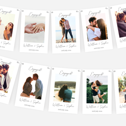 Colour Smaller Photo Engagement or Wedding Bunting -  S201