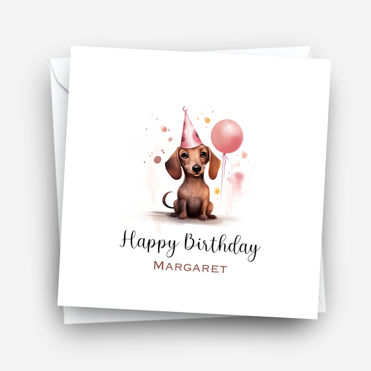 Party Dachshund Birthday Card - C527