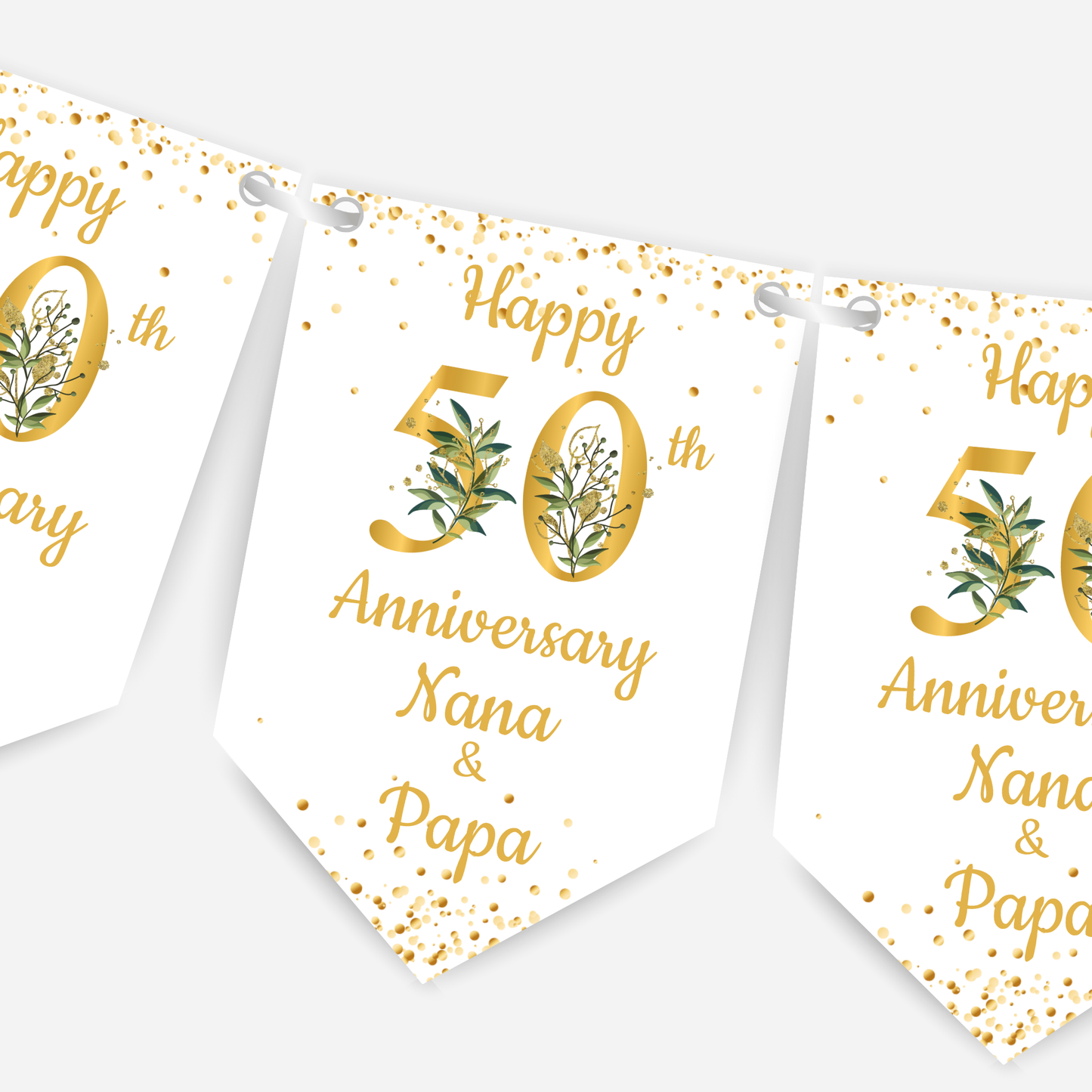 Golden Wedding Anniversary Bunting - B102