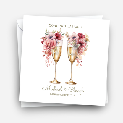 Floral Champagne Glasses - C682