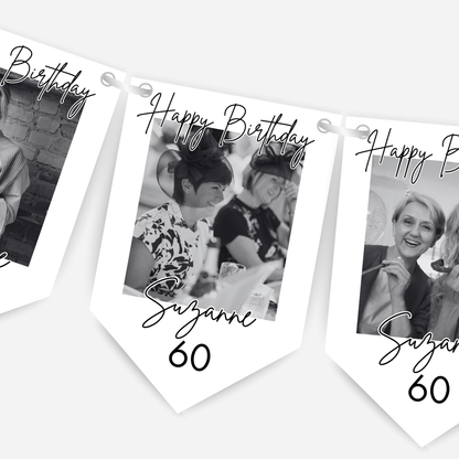 Black & White Birthday Photo Bunting - B267