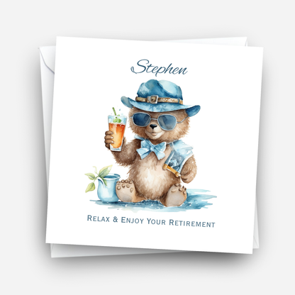 Relaxing Bear Retirement Card - C692