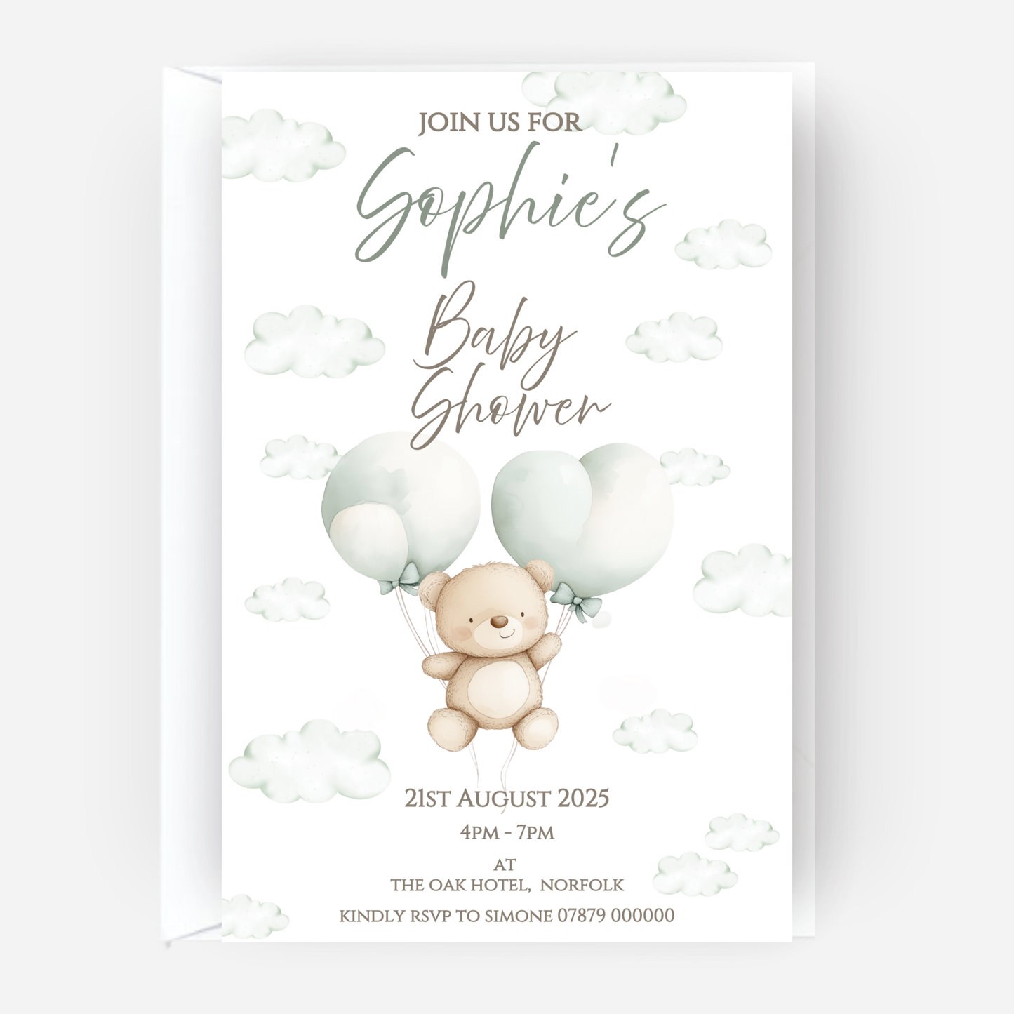 Teddy Baby Shower Invitation (Pack of 10 ) - P133