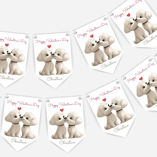 Puppy Valentine's Day Bunting - S188V