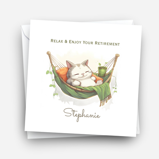 Cute Cat Retirement Card - C694