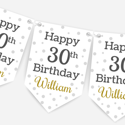 Polka Dot Birthday Bunting - B139