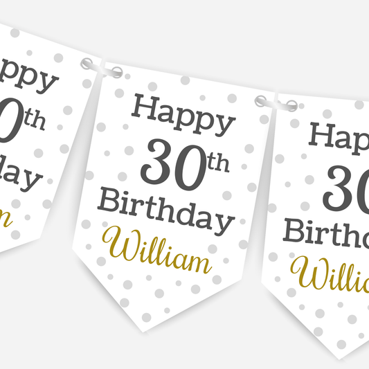 Polka Dot Birthday Bunting - B139