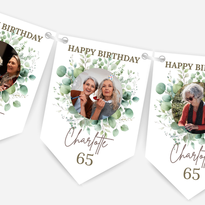 Birthday Photo Bunting  with eight photos - B281