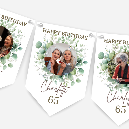 Birthday Photo Bunting  with eight photos - B281
